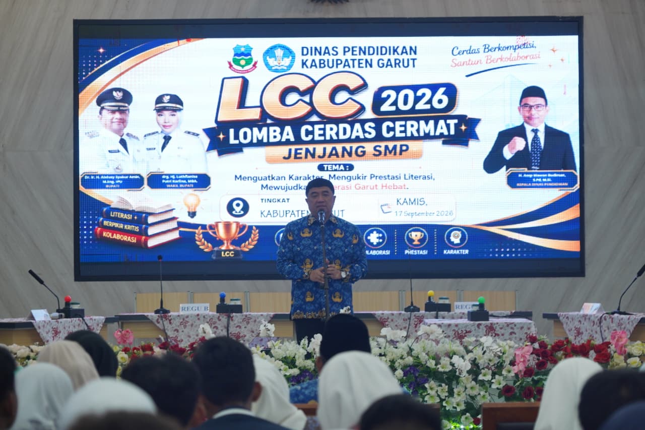 Bupati Syakur Buka LCC SMP 2026 di Pendopo Garut, 16 Regu Adu Cerdas